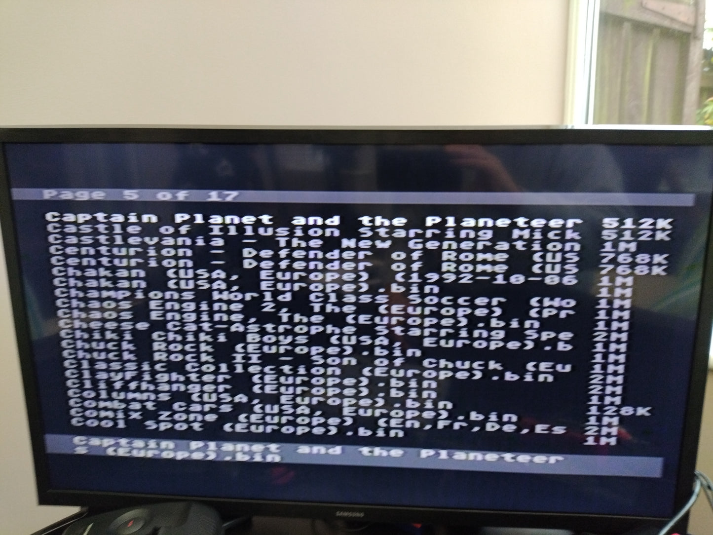 Computer screen displaying a list of files with text on a dark background