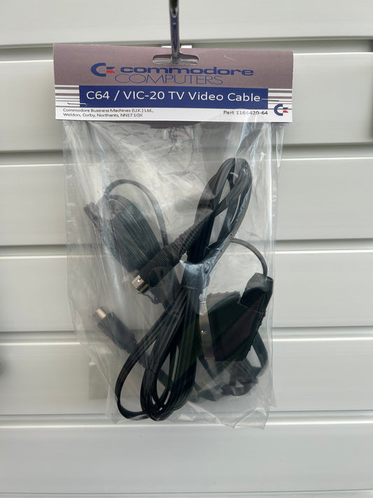 COMMODORE C64 / 128 / VIC 20 VIDEO TV A/V LEAD - SCART CABLE RETAIL PACKED (Copy)