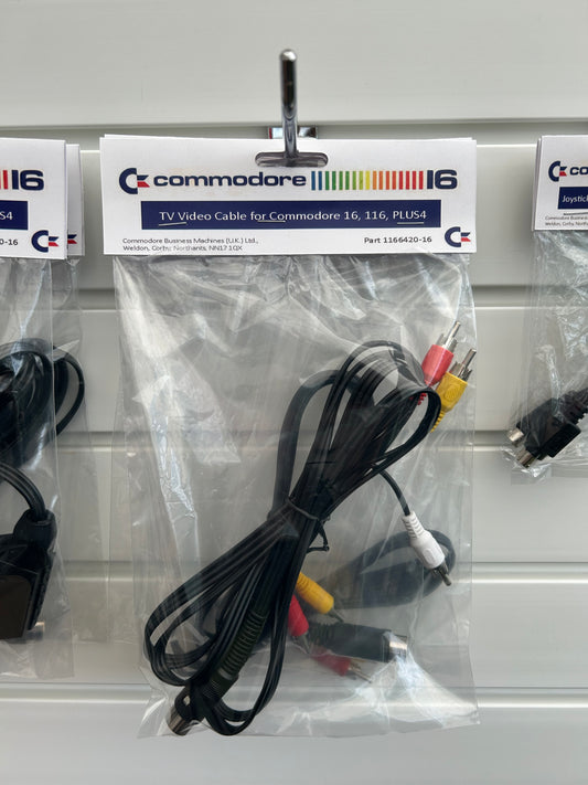 COMMODORE C16 16 116 C116 +4 PLUS 4 VIDEO TV A/V LEAD - COMPOSITE RETAIL PACKED (Copy)