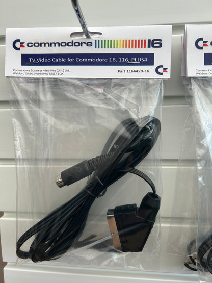 COMMODORE C16 16 116 C116 +4 PLUS 4 VIDEO TV A/V LEAD - SCART CABLE RETAIL PACKED