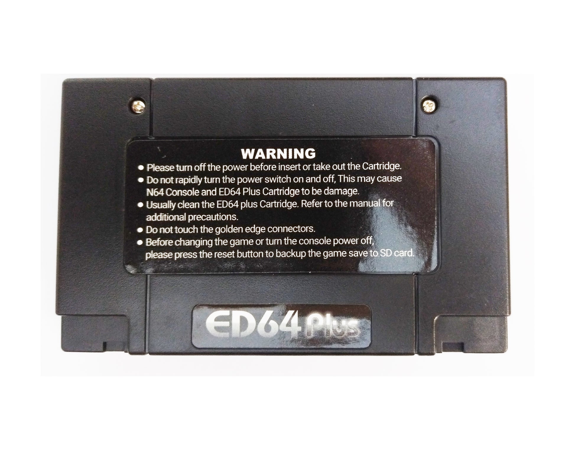 Black ED64 Plus game cartridge.| 9thbit-Retro Deluxe